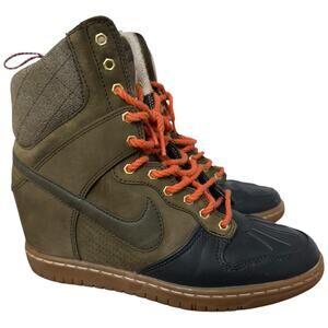 Nike Dunk Sky Hi Sneaker Boot Shoes Dark Loden Women Size 7